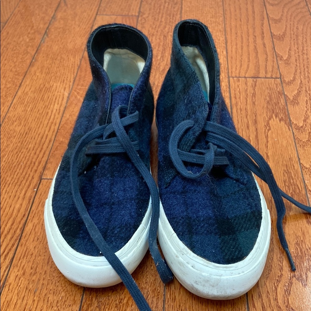 Plaid Womens Shoes in Blue and Black